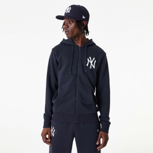 Blue New Era New York Yankees MLB League Essential Full-zip Hoodie | XCUA85412