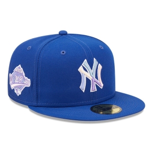 Blue New Era New York Yankees MLB Nightbreak Team Fitted Cap 59fifty | LIOF23478