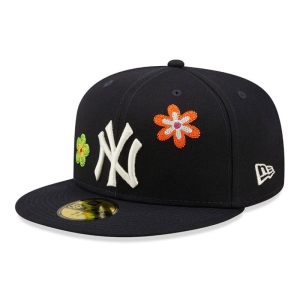 Blue New Era New York Yankees MLB Patch Fitted Cap 59fifty | PFOT91485