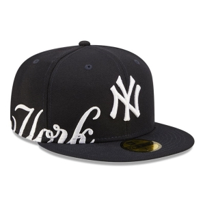 Blue New Era New York Yankees MLB Side Split Fitted Cap 59fifty | VBPQ84106