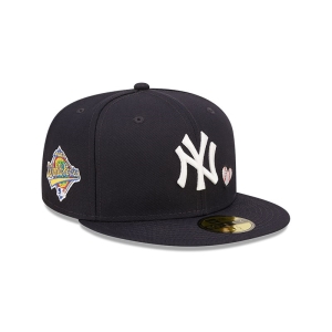 Blue New Era New York Yankees MLB Team Heart Fitted Cap 59fifty | ZXAM50682