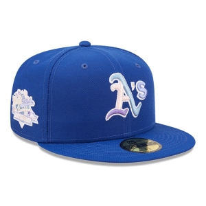 Blue New Era Oakland Athletics MLB Nightbreak Team Fitted Cap 59fifty | DLIV91346