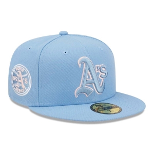 Blue New Era Oakland Athletics Pastel Fitted Cap 59fifty | ATON68159