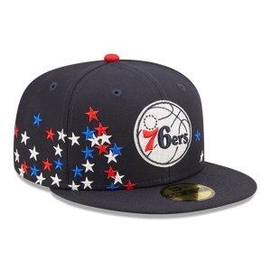 Blue New Era Philadelphia 76ers NBA Americana Fitted Cap 59fifty | PKGU56974