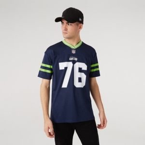 Blue New Era Seattle Seahawks Oversized Jersey T-Shirt | YMDH59307