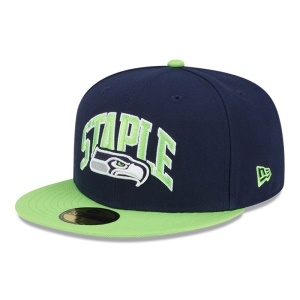 Blue New Era Seattle Seahawks X Staple Fitted Cap 59fifty | ELFW29536