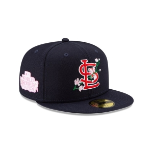 Blue New Era St. Louis Cardinals Side Patch Bloom Fitted Cap 59fifty | MFGY17846