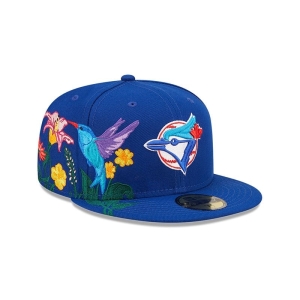 Blue New Era Toronto Jays MLB Blooming Fitted Cap 59fifty | KSQO60348