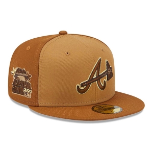 Brown New Era Atlanta Braves Tri Tone Fitted Cap 59fifty | OXCI24831