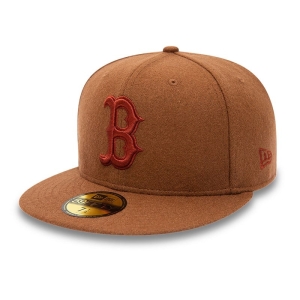 Brown New Era Boston Sox Melton Fitted Cap 59fifty | COUT23581