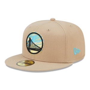 Brown New Era Golden State Warriors Team Neon Fitted Cap 59fifty | MAJT92476