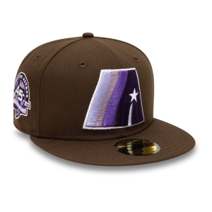 Brown New Era Houston Astros A Star Fitted Cap 59fifty | JBXP46157