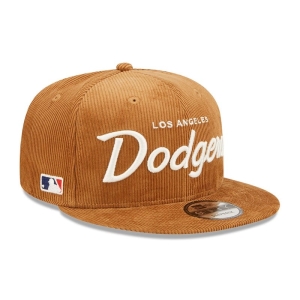 Brown New Era La Dodgers Cord Script Cap 9fifty | FQNP82635