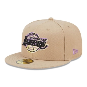 Brown New Era La Lakers Team Neon Fitted Cap 59fifty | LZYI76985