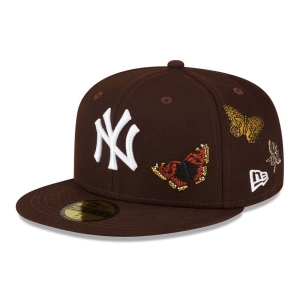 Brown New Era New York Yankees Felt X MLB Fitted Cap 59fifty | TICH09521