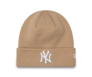 Brown New Era New York Yankees League Essentials Cuff Beanie Hat Knit | GMUV08641