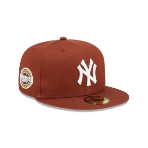 Brown New Era New York Yankees Patch Fitted Cap 59fifty | BDHL89047