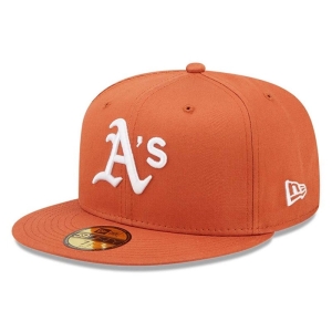 Brown New Era Oakland Athletics League Essential Fitted Cap 59fifty | PKTF54129