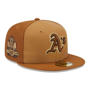 Brown New Era Oakland Athletics Tri Tone Fitted Cap 59fifty | TZHE78204