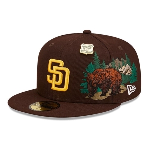 Brown New Era San Diego Padres State Park Fitted Cap 59fifty | TJNQ36902