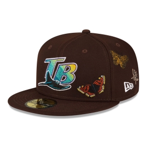 Brown New Era Tampa Bay Rays Felt X MLB Fitted Cap 59fifty | AHSC69524