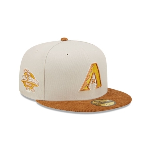 Cream New Era Arizona Diamondbacks Cord Visor Fitted Cap 59fifty | VYHJ26185