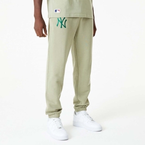 Cream New Era New York Yankees MLB Embroidered Logo Washed Joggers | OJHP01856