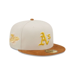 Cream New Era Oakland Athletics Cord Visor Fitted Cap 59fifty | HGPU26751