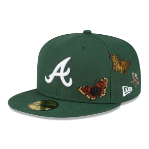 Green New Era Atlanta Braves Felt X MLB Fitted Cap 59fifty | SQYD21304