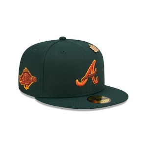 Green New Era Atlanta Braves Leafy Fitted Cap 59fifty | LDQF64718