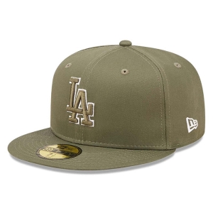 Green New Era La Dodgers Team Outline Medium Fitted Cap 59fifty | DCOG63218