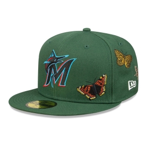 Green New Era Miami Marlins Felt X MLB Fitted Cap 59fifty | BCSZ65794