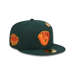 Green New Era Milwaukee Brewers Leafy Fitted Cap 59fifty | TRPC62587