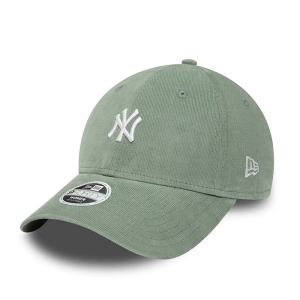 Green New Era New York Yankees Womens Cord Mini Logo Medium Adjustable Cap 9forty | WYNR84026