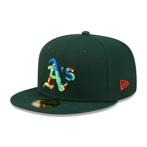 Green New Era Oakland Athletics Infrared Fitted Cap 59fifty | QGUZ41950