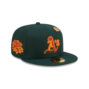 Green New Era Oakland Athletics Leafy Fitted Cap 59fifty | DGCE13689