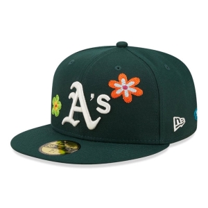 Green New Era Oakland Athletics MLB Fitted Cap 59fifty | VFHQ16543