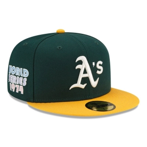 Green New Era Oakland Athletics MLB Pop Sweat Fitted Cap 59fifty | WLHN81306