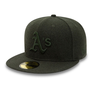 Green New Era Oakland Athletics Melton Fitted Cap 59fifty | JLWG43218