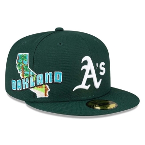 Green New Era Oakland Athletics Stateview Fitted Cap 59fifty | CBVK35901