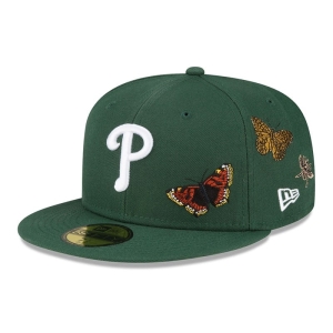 Green New Era Philadelphia Phillies Felt X MLB Fitted Cap 59fifty | OQKB01549