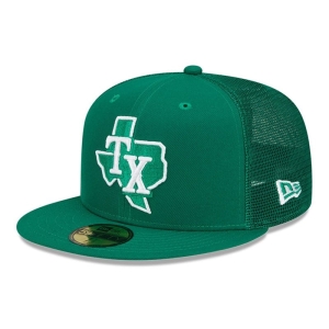 Green New Era Texas Rangers MLB St Patricks Day Cap 59fifty | OJKH31276