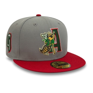 Grey New Era Augusta Jackets Milb Fitted Cap 59fifty | MVKO70154