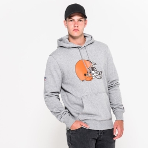 Grey New Era Cleveland Browns Team Logo Hoodie | ZGQV37184