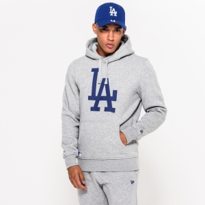 Grey New Era La Dodgers MLB Team Logo Hoodie | HCSW60128