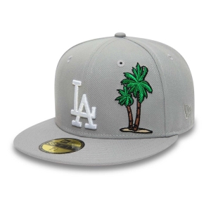 Grey New Era La Dodgers Palm Tree Fitted Cap 59fifty | ONAJ70152