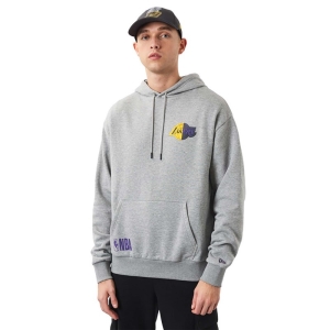 Grey New Era La Lakers NBA Team Logo Hoodie | UKYT02349