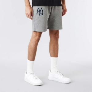 Grey New Era New York Yankees MLB Logo Shorts | XLPE67531