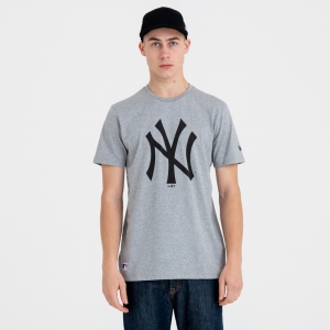 Grey New Era New York Yankees MLB Team Logo T-Shirt | JOBW08475