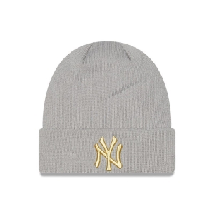 Grey New Era New York Yankees Womens Beanie Hat Knit | IFHM30781